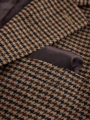Brown Slim Fit Dogtooth Check Blazer - Image 10 of 12