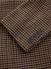 Brown Slim Fit Dogtooth Check Blazer - Image 11 of 12