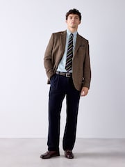Brown Slim Fit Dogtooth Check Blazer - Image 2 of 12