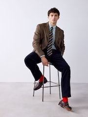 Brown Slim Fit Dogtooth Check Blazer - Image 3 of 12