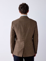 Brown Slim Fit Dogtooth Check Blazer - Image 5 of 12