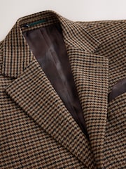 Brown Slim Fit Dogtooth Check Blazer - Image 8 of 12