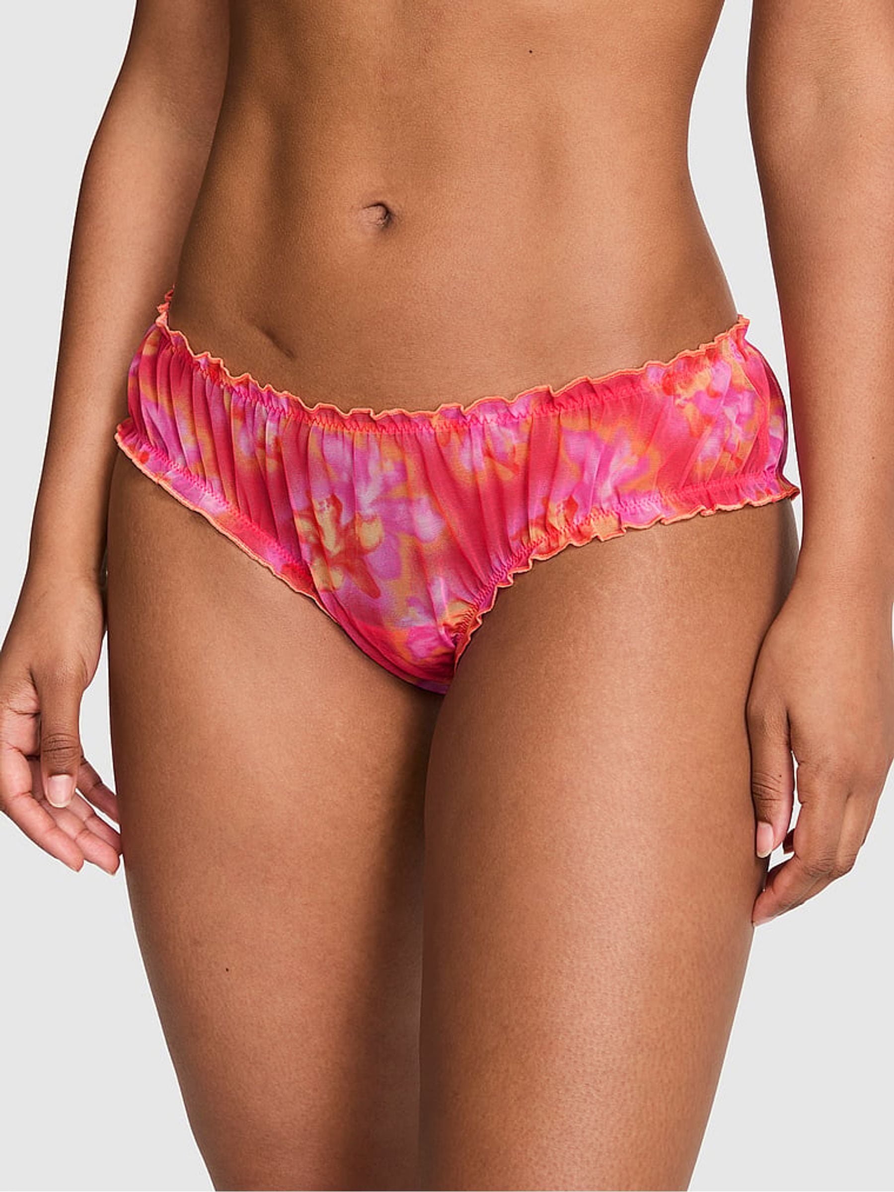 Victoria's Secret PINK Pink Hibiscus Cheeky Mesh Knickers