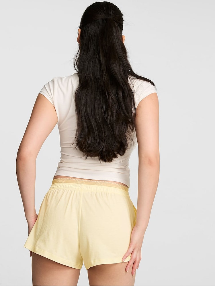 Victoria's Secret Pink Palest Yellow Jersey Short Pyjama Bottoms - Image 2 of 2