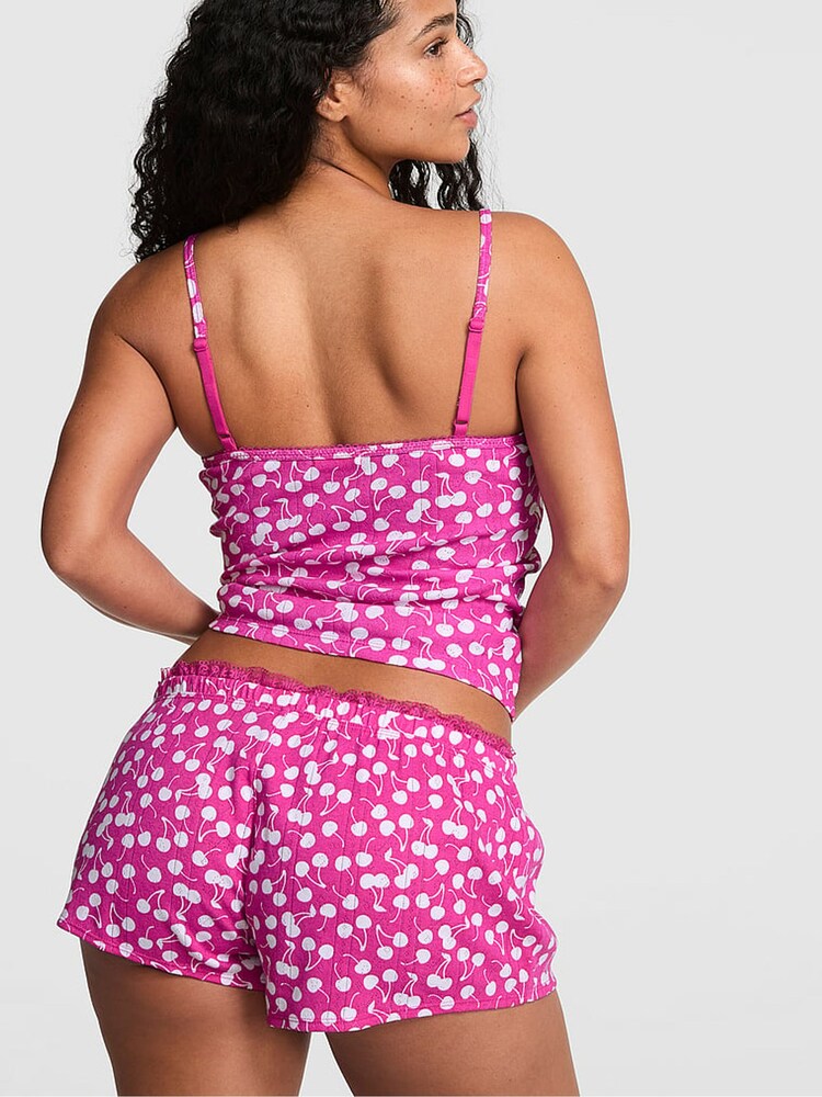 Victoria's Secret Pink Pink Fire Cherries Pointelle Short Pyjama Bottoms - Image 2 of 2 Victoria's Secret Pink Pink Fire Cherries Pointelle Short Pyjama Bottoms - Image 2 of 2
