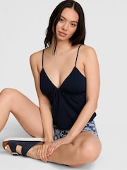 Victoria's Secret Pink Noir Navy Blue Babydoll Cami Top - Image 1 of 2