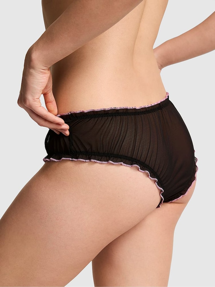 Victoria's Secret Pink Black Cheeky Mesh Knickers - Image 2 of 2