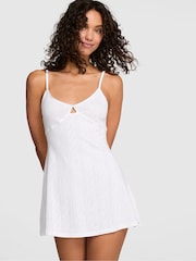 Victoria's Secret Pink White Short Pointelle Slip Dress - Image 1 of 2