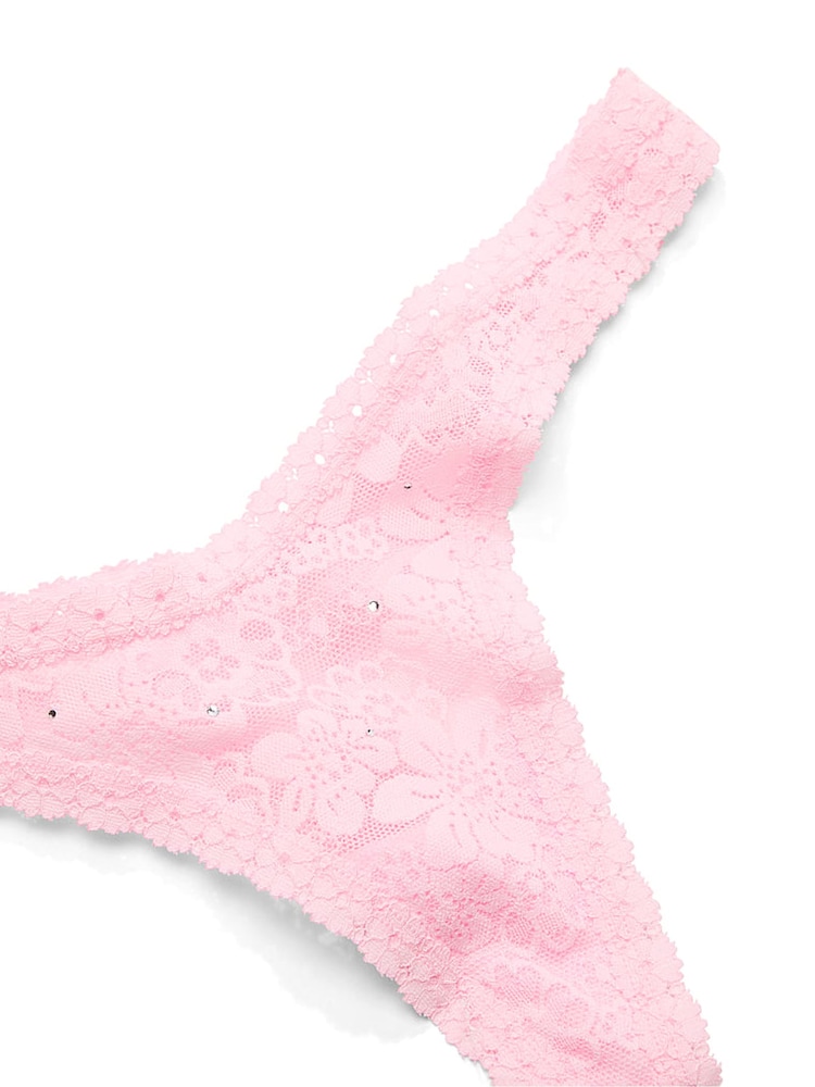 Victoria's Secret PINK Boardwalk Pink Mini Scoop Thong Floral Lace Knickers - Image 3 of 3 Victoria's Secret PINK Boardwalk Pink Mini Scoop Thong Floral Lace Knickers - Image 3 of 3