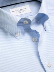 Charles Tyrwhitt Blue Non Iron Pinpoint Oxford Shirt - Image 5 of 6
