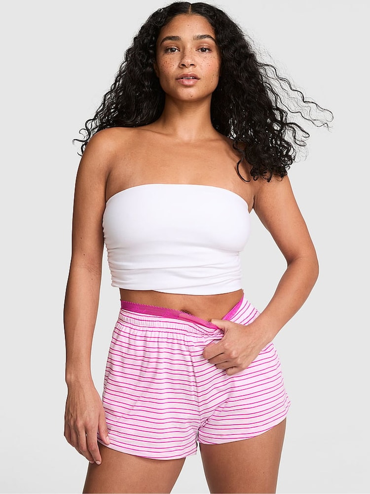 Victoria's Secret Pink Dusty Iris Blue Jersey Short Pyjama Bottoms - Image 1 of 2