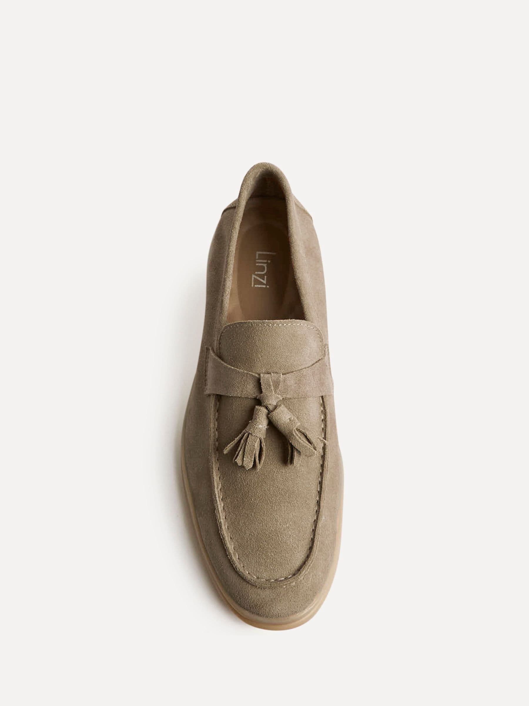Buy Linzi Natural Giorgio Summer Suede Tassel Loafers from Next Japan