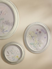 Set of 3 Pink Pretty Floral Hand Paint Detail Wall Art - Image 3 of 5