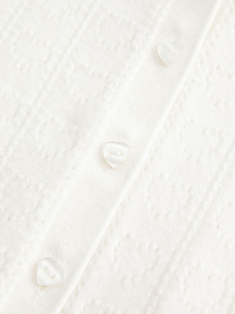 Hollister White Gilly Hicks Heart Pointelle Cardigan - Image 2 of 2