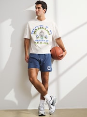 כחול  - YPB Abercrombie & Fitch מכנסי ספורט קצרים ללא בטנה, דגם MotionTEK - תמונה 1 מתוך 7