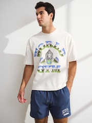 כחול  - YPB Abercrombie & Fitch מכנסי ספורט קצרים ללא בטנה, דגם MotionTEK - תמונה 2 מתוך 7