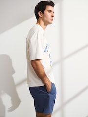 כחול  - YPB Abercrombie & Fitch מכנסי ספורט קצרים ללא בטנה, דגם MotionTEK - תמונה 4 מתוך 7