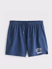 כחול  - YPB Abercrombie & Fitch מכנסי ספורט קצרים ללא בטנה, דגם MotionTEK - תמונה 7 מתוך 7