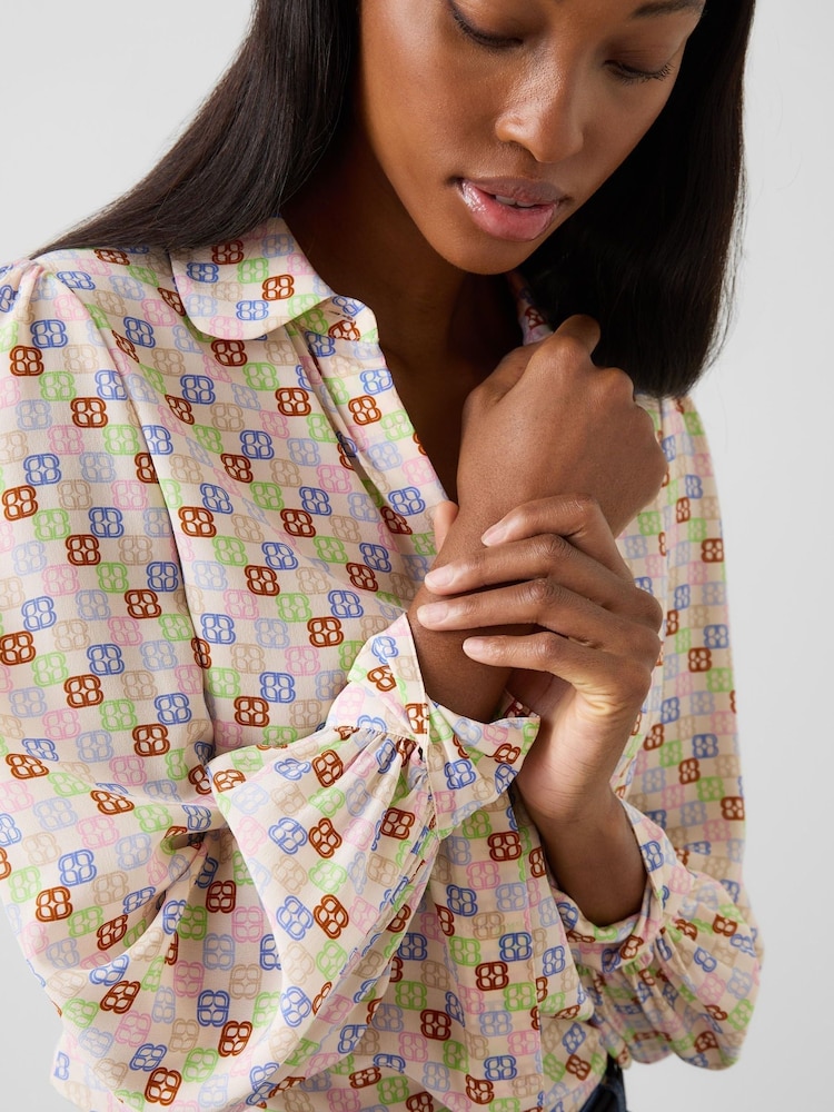 LK Bennett Cream Mari Birch Multi Cuff Blouse - Image 3 of 3