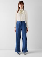 LK Bennett Cream Ivory Elisa Crepe Blouse Birch Peridot - Image 2 of 4