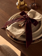 6 Pack Brown Velvet Bow Bell Baubles - Image 3 of 4