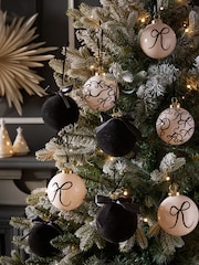 Set of 9 Monochrome Bow Shatterproof Christmas Baubles - Image 1 of 3