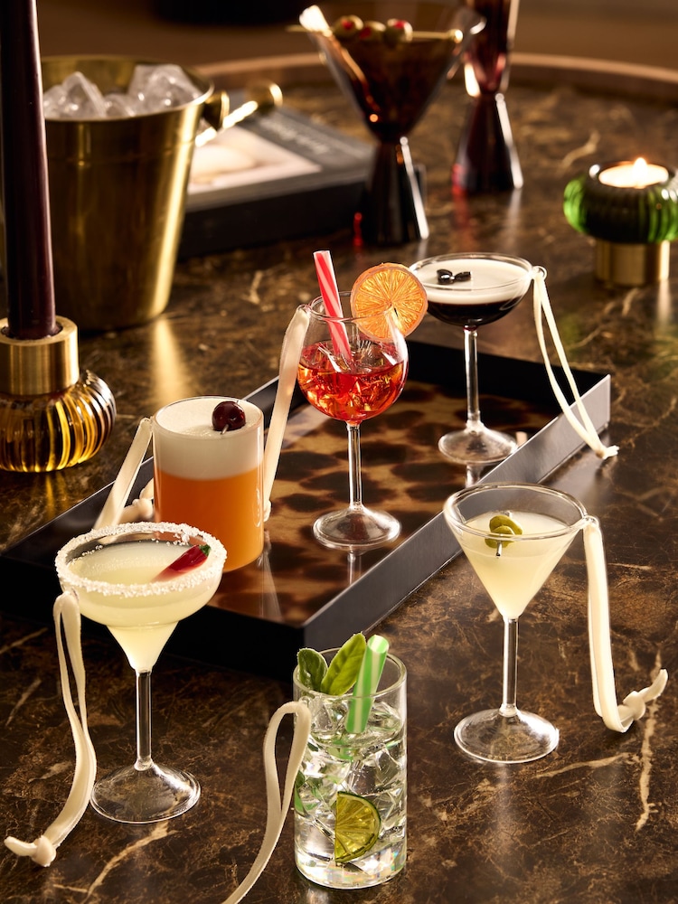 Set of 6 Clear Glass Cocktail Baubles - Image 1 of 8