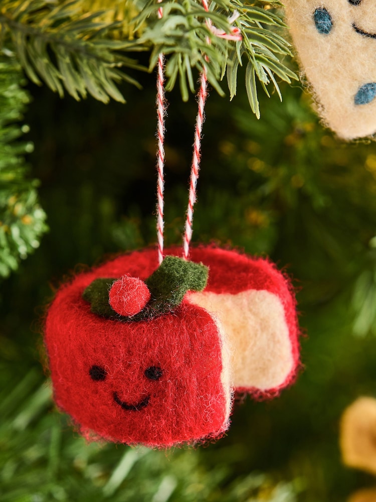 Set of 4 Cheese Felt Christmas Baubles - Image 2 of 4 Set of 4 Cheese Felt Christmas Baubles - Image 2 of 4