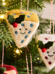 Set of 4 Cheese Felt Christmas Baubles - Image 3 of 4