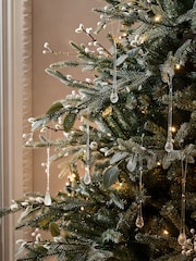 Set of 6 Clear Glass Droplet Baubles - Image 1 of 3