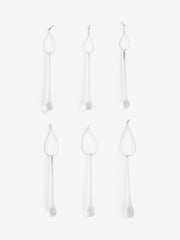 Set of 6 Clear Glass Droplet Baubles - Image 3 of 3