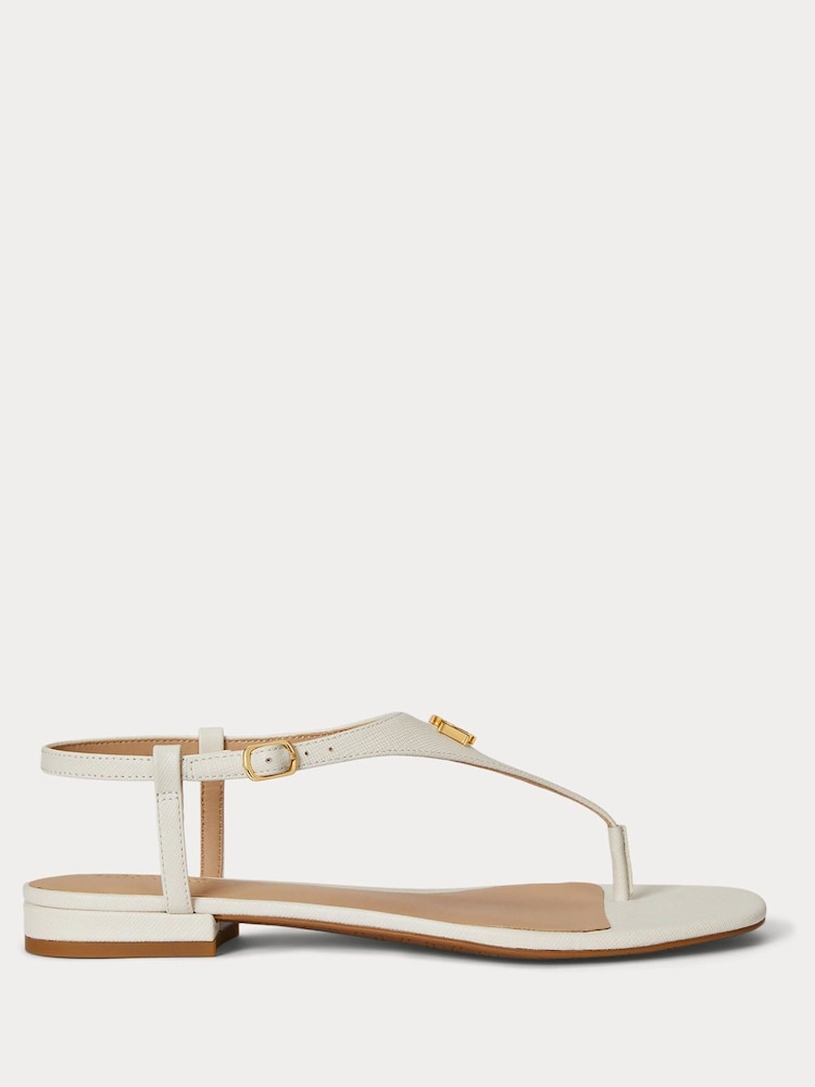 Lauren Ralph Lauren White Everley 2 Flat Sandals - Image 2 of 4