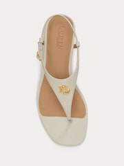 Lauren Ralph Lauren White Everley 2 Flat Sandals - Image 4 of 4