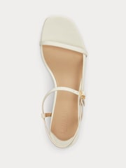 Lauren Ralph Lauren White Lainee Mid Heel Leather Sandals - Image 4 of 4