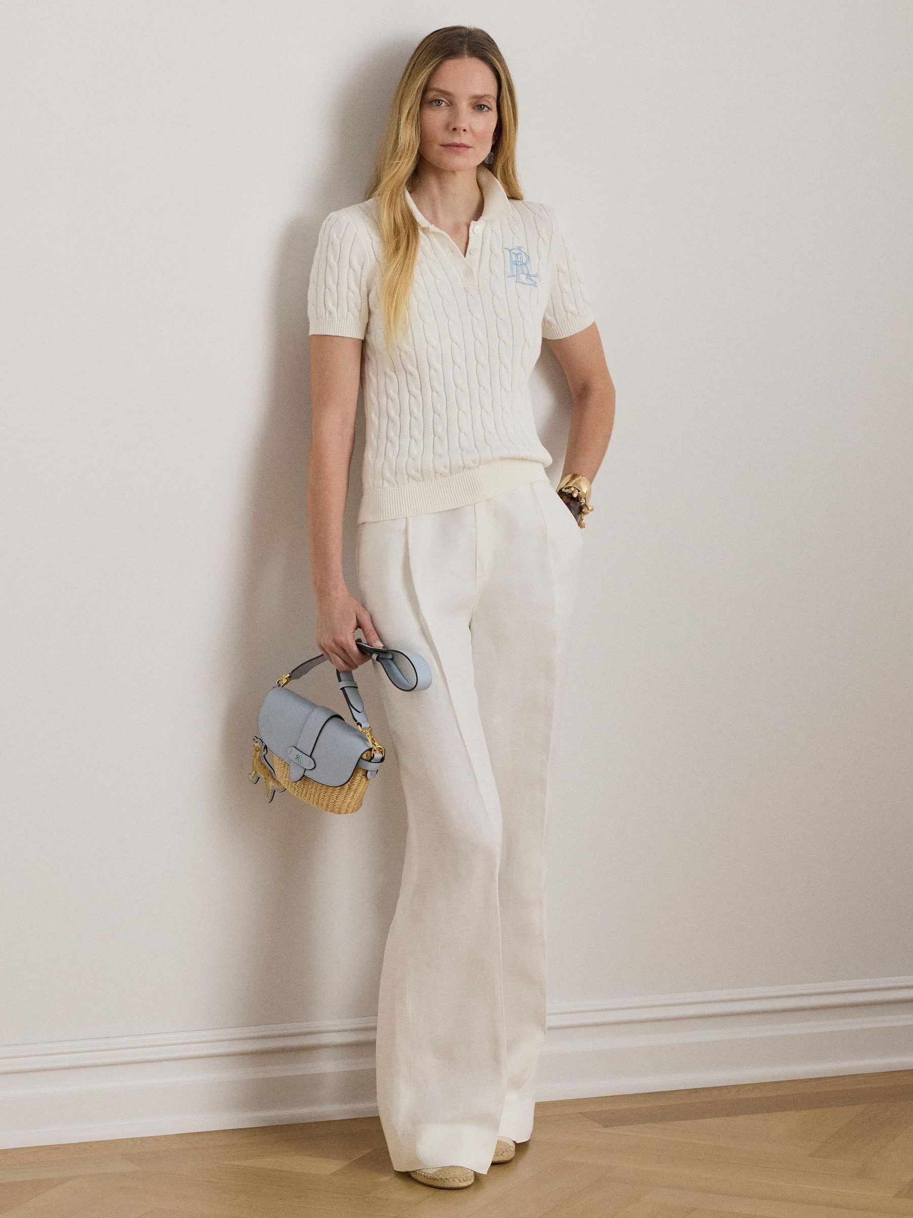 Buy Lauren Ralph Lauren White Natrissa Short Sleeve Pullover Polo