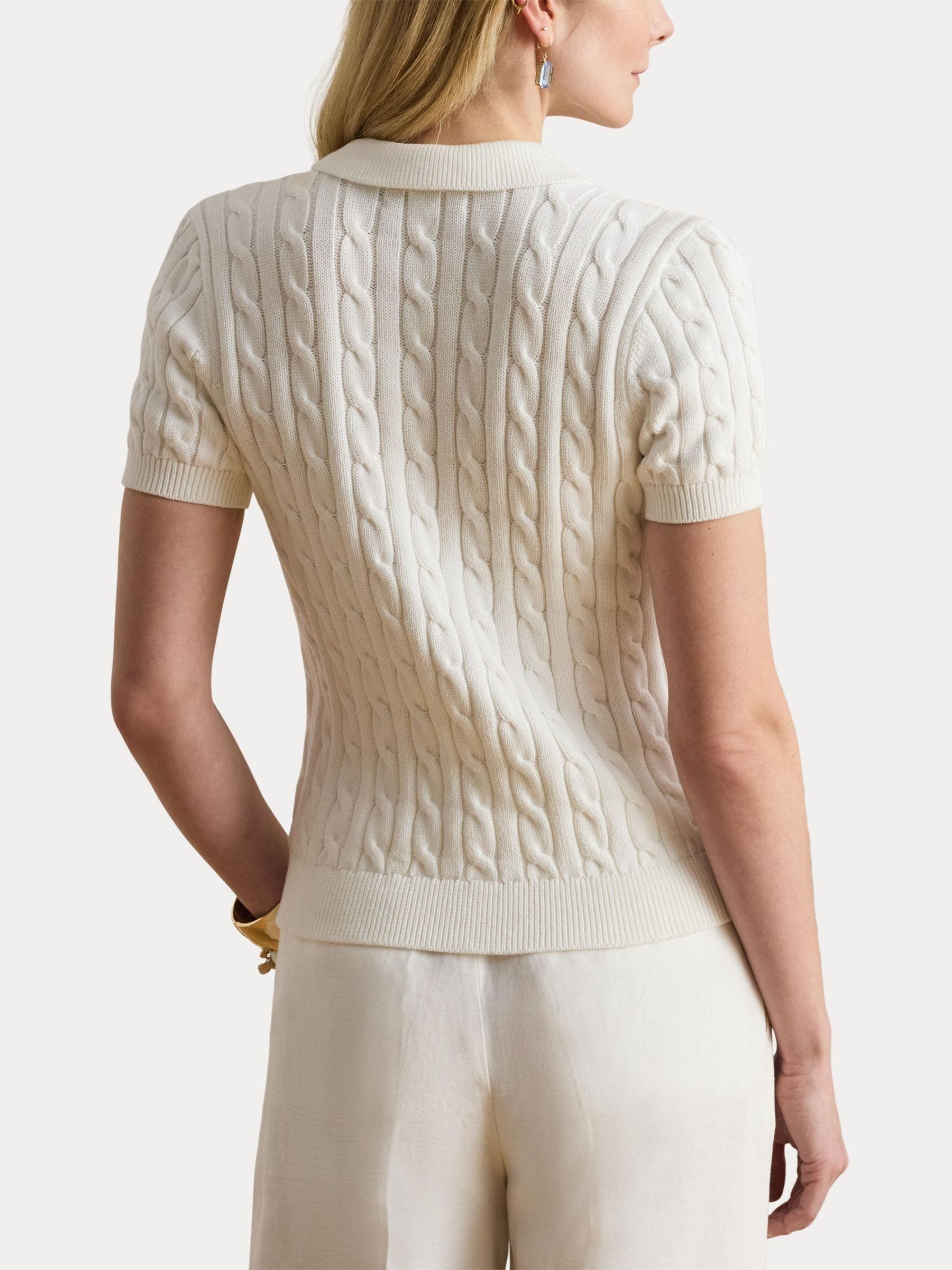 Buy Lauren Ralph Lauren White Natrissa Short Sleeve Pullover Polo