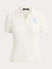 Lauren Ralph Lauren White Natrissa Short Sleeve Pullover Polo Shirt - Image 8 of 8