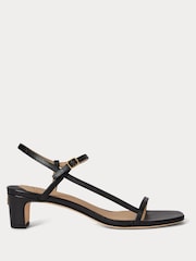 Lauren Ralph Lauren Black Lainee Mid Heel Nappa Leather Sandals - Image 1 of 4