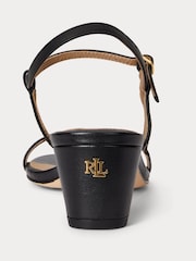 Lauren Ralph Lauren Black Lainee Mid Heel Nappa Leather Sandals - Image 2 of 4