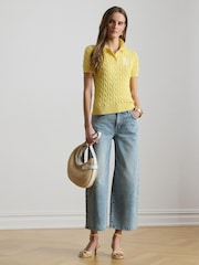 Lauren Ralph Lauren Yellow Natrissa-Short Sleeve-Pullover Polo Shirt - Image 3 of 7