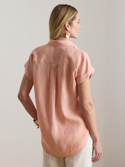 Lauren Ralph Lauren Pink Broono Short Sleeve Button Front Shirt - Image 7 of 8