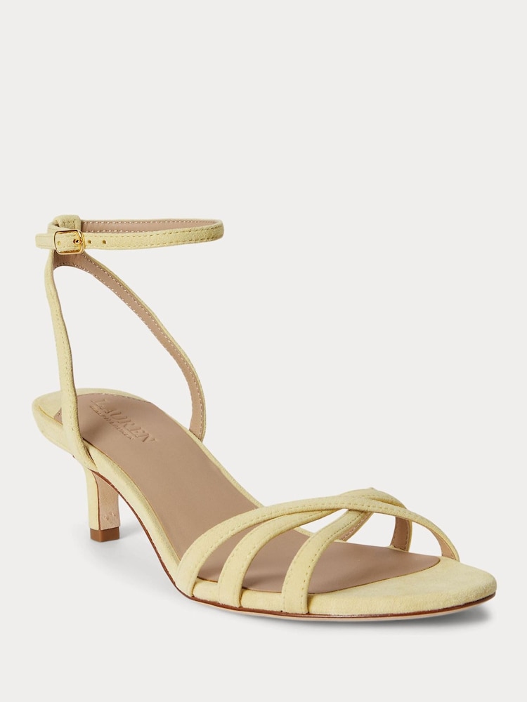 Lauren Ralph Lauren Yellow Kendyl Kitten Heel Sandals - Image 2 of 4