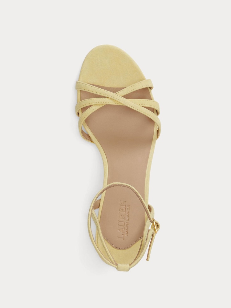 Lauren Ralph Lauren Yellow Kendyl Kitten Heel Sandals - Image 4 of 4