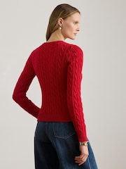 Lauren Ralph Lauren Red Ralhan Long Sleeve Cardigan - Image 3 of 5