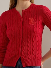 Lauren Ralph Lauren Red Ralhan Long Sleeve Cardigan - Image 4 of 5