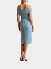 Lauren Ralph Lauren Blue Woven-Bodycon-Dress - Image 3 of 8