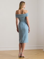 Lauren Ralph Lauren Blue Woven-Bodycon-Dress - Image 7 of 8
