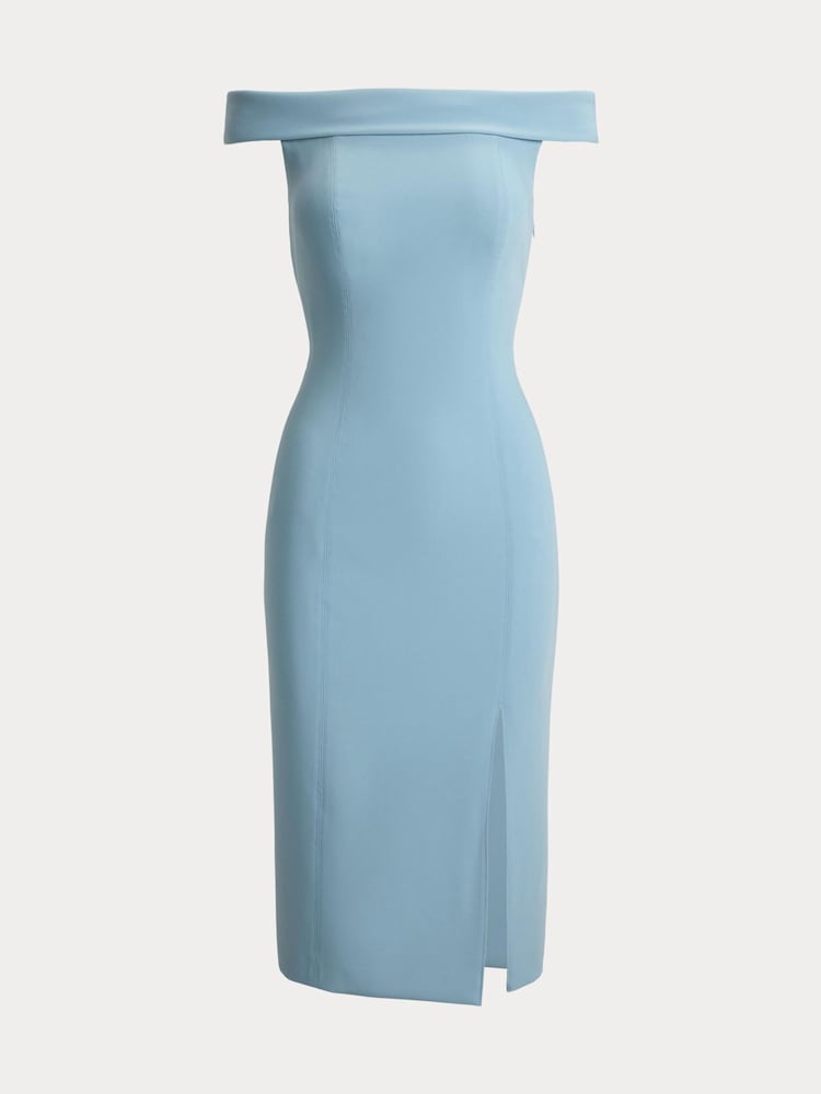 Lauren Ralph Lauren Blue Woven-Bodycon-Dress - Image 8 of 8