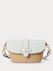Lauren Ralph Lauren Lynden Small Straw Leather Shoulder Bag - Bild 1 von 5