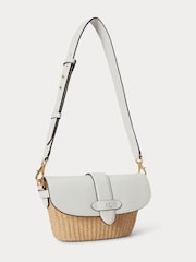 Lauren Ralph Lauren Lynden Small Straw Leather Shoulder Bag - Bild 4 von 5